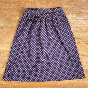 Vintage Geometric Print Skirt Size Small 27" Waist 70s Evan Picone with Pockets